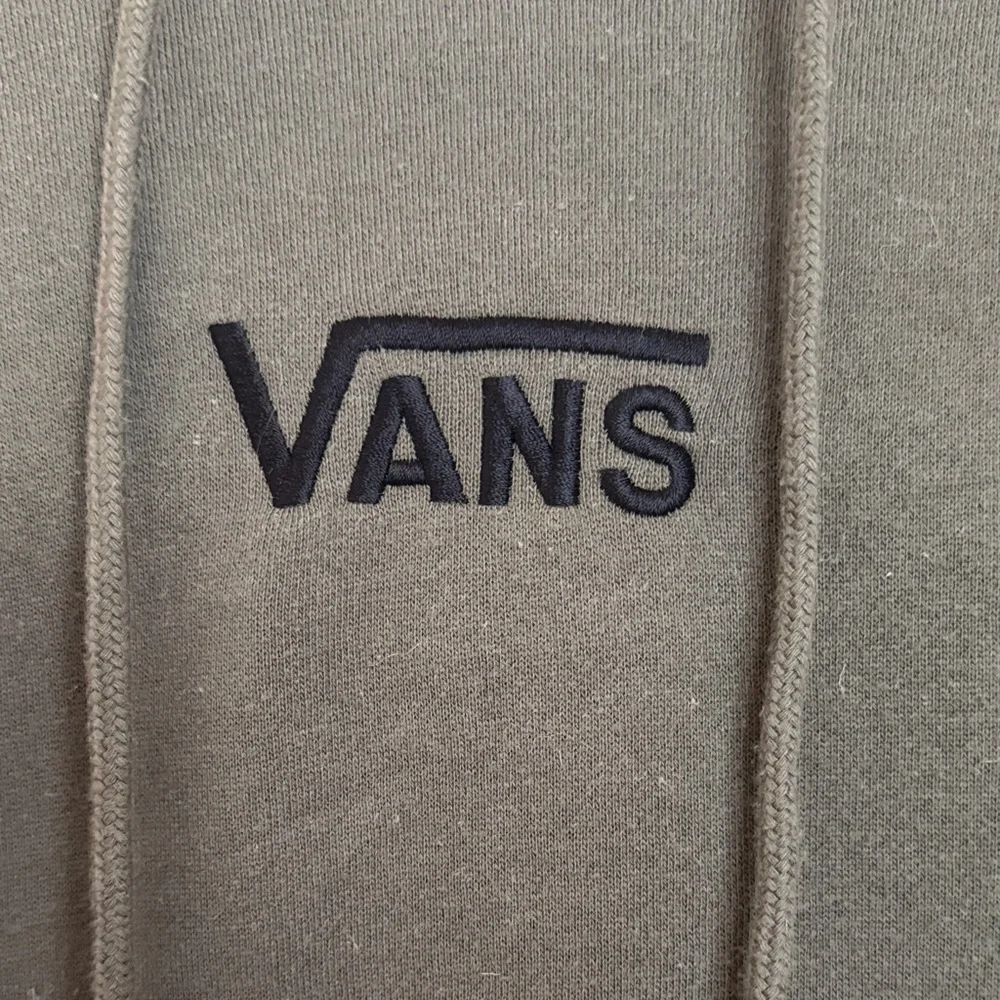 Vans Olive Green Hoodie with Black Checkered Sleeve - Picture 4 of 5